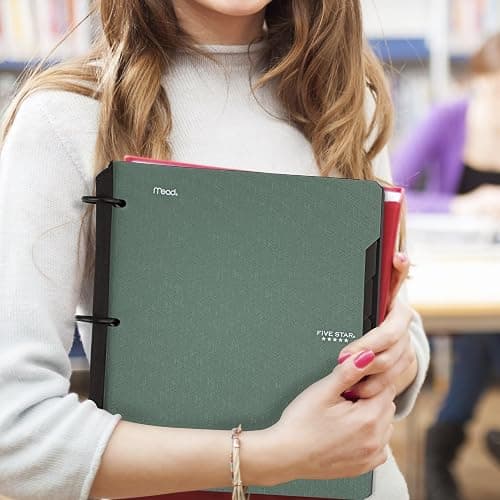 Five Star Flex Refillable Notebook + Study App, College Ruled Paper and 1 Inch TechLock Ring Binder with Pockets, Tabs and Dividers, 200 Sheet Capacity, Seaglass Green (293280AQ8) thumbnail 7