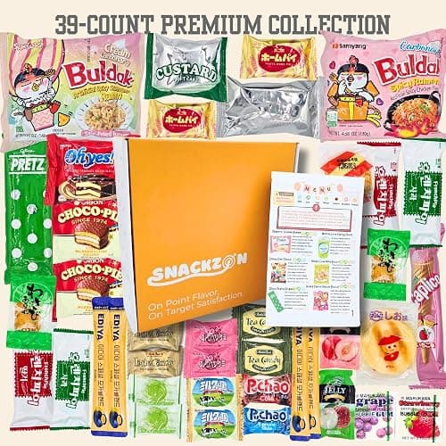 SNACKZON 39-Piece Assorted Japanese Korean Snacks Gift Set - Sweet & Savory Assortment from Japan, Korea & More thumbnail 2