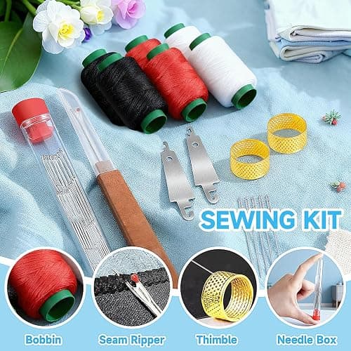 Big Eye Steel Sewing Needles Kit, Portable Hand Sewing Set, 37PCS Stainless Steel Sewing Needle Kit, Steel Needles for Hand Sewing, Punch Needle Kit Repair Tools for Beginners & Daily Use thumbnail 3