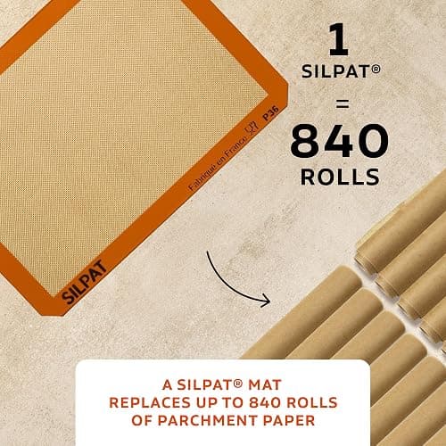 Silpat Premium Non-Stick Silicone Baking Mat, Half Sheet Size, 11-5/8 x 16-1/2, Orange thumbnail 3