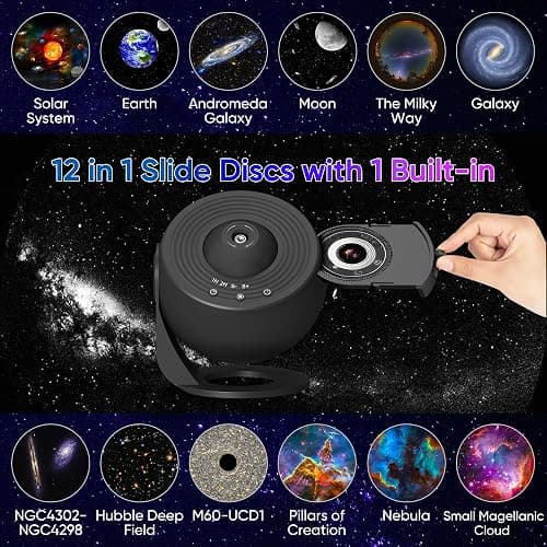 Xeefeel Galaxy Projector for Bedroom,13 in 1 Star Projector with Timer and 3 Button Control 360° Rotating Planetarium Ceiling Night Light Projector for Kids,Adult,Gifts,Ceiling,Bedroom Room Decor thumbnail 2