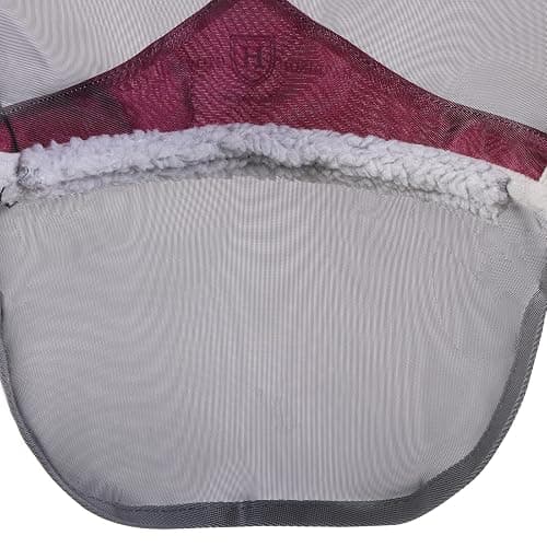 Harrison Howard CareMaster Pro Luminous Horse Fly Mask Large Eye Space Long Nose with Ears UV Protection for Horse Flamingo (L; Full Size) thumbnail 4