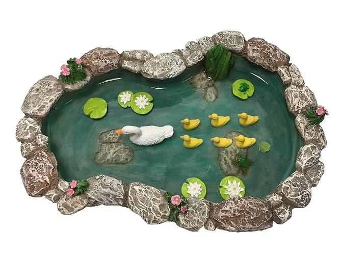GlitZGlam Duck Pond -Mother and Ducklings! A Miniature Duck Pond for a Miniature Fairy Garden and Miniature Garden Accessories thumbnail 5