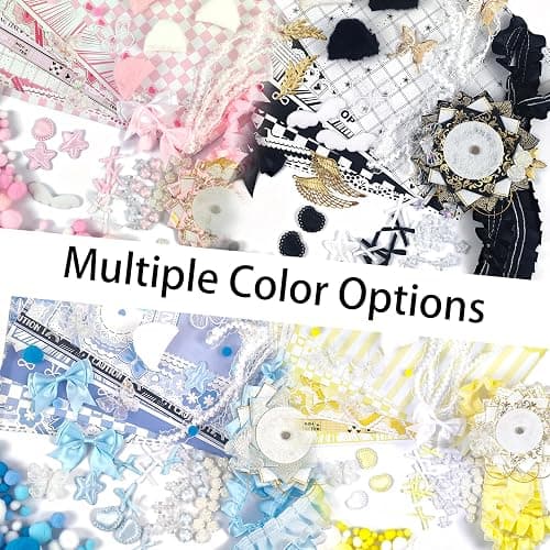103 Pcs DIY Ita Bag Accessories with Insert Panels,Ribbons,Ita Bag Decor with Bows, Wings, Hearts, Stars, Pom-Pom, Making Supplies for Handicraft Enthusiast, Celebrity Fan, Anime Fan (Blue) thumbnail 4