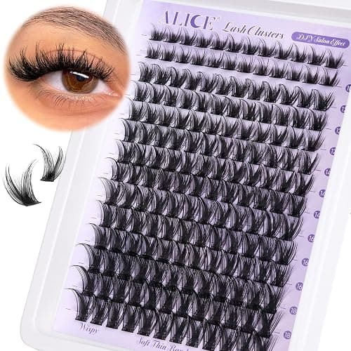 ALICE Lash Clusters Wispy Eyelash Clusters 10-18mm 168pcs Cluster Eyelash Extensions Natural Volume Lash Extensions DIY Individual Lashes with Soft Thin Band thumbnail 8