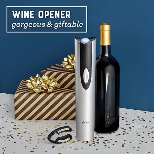 Oster Cordless Electric Wine Bottle Opener with Foil Cutter, Silver thumbnail 3