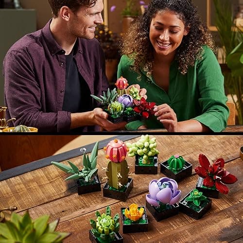 LEGO Botanicals Succulents - Build 9 Small Artificial Plants - DIY Gifts for Mothers - Home or Office Desk Décor Building Set For Adults - Botanical Collection - 10309 thumbnail 8
