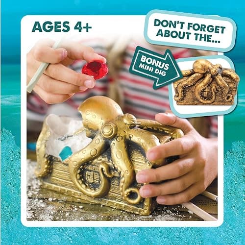 MindWare Dig It Up Discoveries Pirate Mystery Treasure Chest: Giant Discovery Project for Kids – Dig Up 13 Treasures – Includes a Bonus Dig, 2 Chisels and 1 Poster Filled with Pirate Facts and Lore thumbnail 3