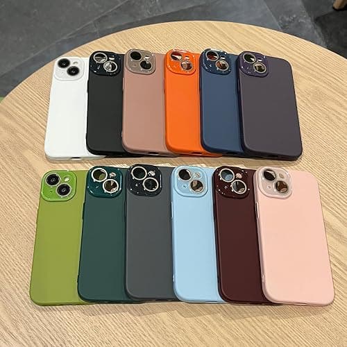 Caseative for iPhone 14 Case,Solid Color Full Camera Lens Protection Phone Case (Wine Red) thumbnail 2