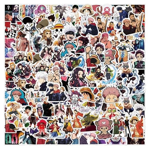 200Pcs Kids Manga Stickers Mixed Pack,Cartoon Characters Stickers Movie Decorative Sticker for Kids Teens Adults Waterproof Sticker for Water Bottle Laptop - Image 1