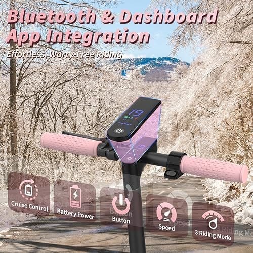 Roinside Electric Scooter - 8.5"/10''Solid Tires, 350W/500W Motor, Up to 19/22MPH& 16/21/23Miles Long-Range Portable Commuting Scooter for Adults with Double Braking System, App thumbnail 2