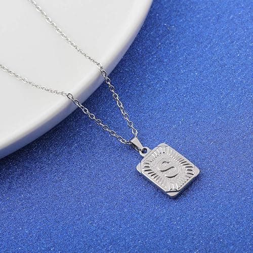 Glimmerst Initial Pendant Necklace 18K Gold Plated Stainless Steel Letter Necklace Personalizd Name Necklace for Women thumbnail 2