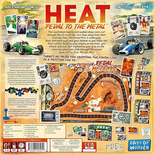 Asmodee HEAT: Pedal to the Metal Board Game - Intense Car Racing and Strategy Game, Fun Family Game for Kids and Adults, Ages 10+, 1-4 Players, 60 Minute Playtime thumbnail 3