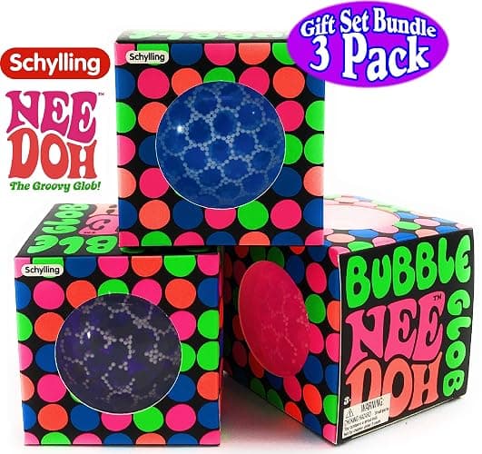Needoh Schylling Bubble Glob Groovy Glob! Squishy, Squeezy, Stretchy Stress Balls Assorted Gift Set Party Bundle - 3 Pack Random Colors thumbnail 2