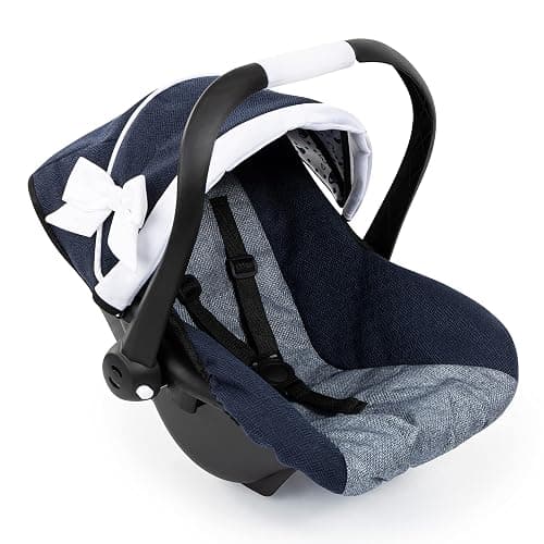 Bayer Design Classic Blue Reborn Car Seat for 46 cm Dolls, Pram Compatible - Image 1