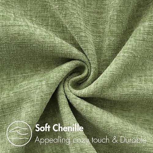 MIULEE Soft Chenille Lumbar Throw Pillow Covers Sage Green 12x20 Pack of 2 | Modern Home Decor, Classic Decorative Pillows, Solid Dyed Cases, Boho Couch Cushion Covers for Sofa Bed Living Room thumbnail 3