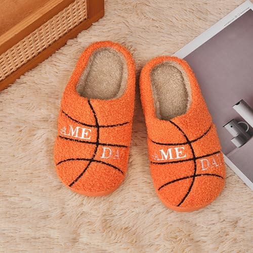 INMINPIN Kids Girls Boys Ball Sports Slippers Soft Curly House Shoes Memory Foam Non-Slip Indoor Outdoor Slippers for Sports Fan thumbnail 3