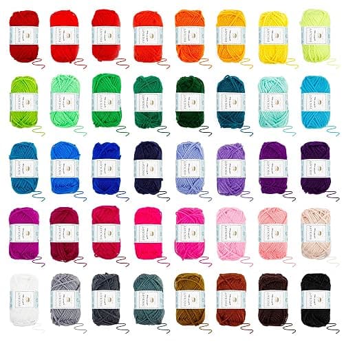 INSCRAFT 113 Piece Crochet Kit with Yarn Set– 1600 Yards Assorted Yarn for Knitting and Crochet, 73PCS Crochet Accessories Set Including Ergonomic Hooks, Knitting Needles & More Ideal Beginner Kit thumbnail 4