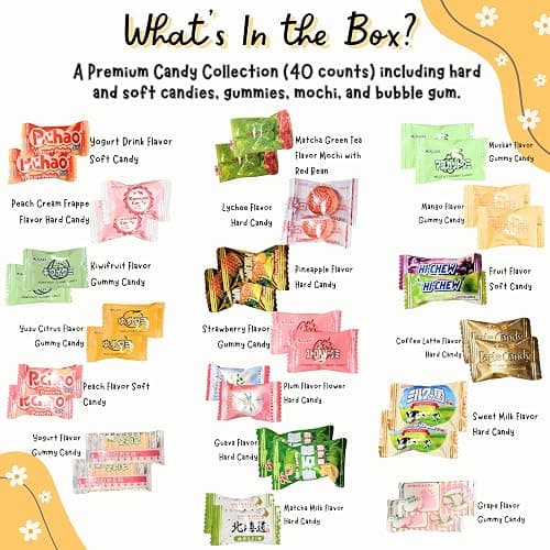 DOTORI SNACK BOX Assorted Asian Mystery Candy Bag | 40 Counts | Premium Quality Candies, Soft Candies, Gummies, Gums, Chocolate, and more from Japan, Korea, China, Indonesia, and Taiwan. thumbnail 2