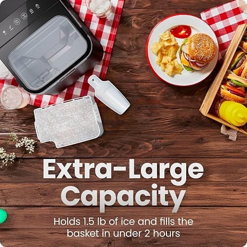 Iceman Compact Pebble Ice Machine, Countertop Nugget Ice Maker Produces Chewable Pellet Ice in 8 Minutes, Makes 26lbs/Day, One-Touch Cleaning Function with Ice Scoop/Basket Included – Black thumbnail 5