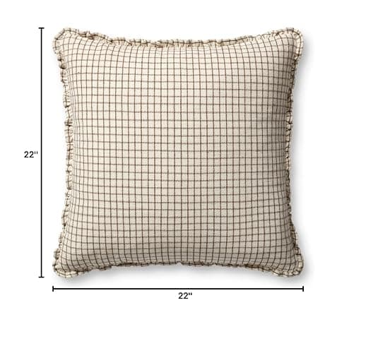 Loloi Chris Loves Julia Dinah Collection PCJ0012 Ivory/Earth 22'' x 22'' Cover w/Down Pillow thumbnail 3