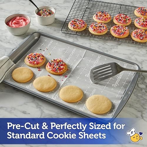 Reynolds Kitchens Cookie Baking Sheets, Pre-Cut Parchment Paper, 25 Count per Pack (Pack of 4), 100 Sheets Total thumbnail 4