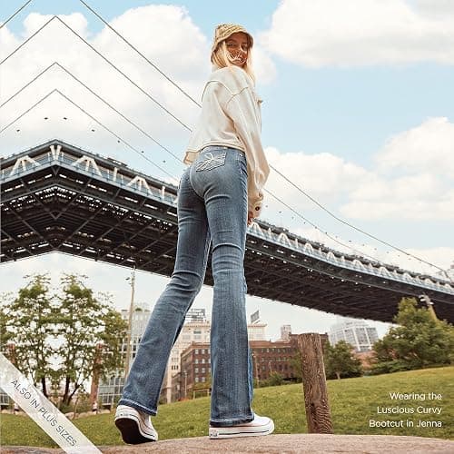 WallFlower Luscious Curvy Bootcut Jeans for Wome n, Siz es 0-24 | Mid-Rise, Insta Stretch Denim, Trendy Jeans for Women, Stretchy, Figure-Flattering, Classic, Juniors, Standard and Plus thumbnail 3