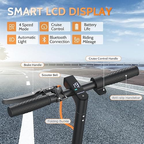 Aovowheel Electric Scooter for Adults, Folding E Scooter with 350W/500W Motor 16/21 Mph Top Speed, Max 19-23 Miles Long Range, 8.5''/10'' Solid Tires Commuting Scooters with Dual Brakes System, APP thumbnail 4