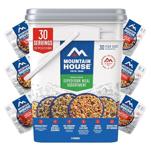 Mountain House Emergency Meal Assortment Kits, Freeze-Dried Survival Food Kit for Disaster Preparedness & Long-Term Storage, 30-Year Shelf Life - Image 1