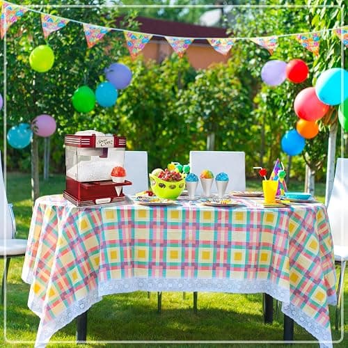 Nostalgia Snow Cone Shaved Ice Machine - Retro Table-Top Slushie Machine Makes 20 Icy Treats - Includes 2 Reusable Plastic Cups & Ice Scoop - Retro Red - Tabletop - Red thumbnail 7
