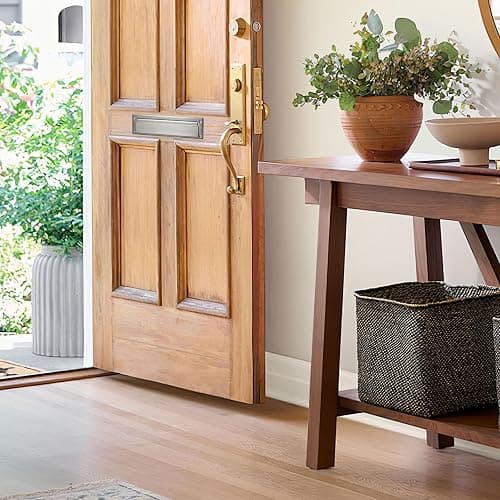 khtumeware Brushed Satin Nickel 13 inch 1-Pack Solid Brass Mail Slot with Solid Brass Internal Frame is Well Made Door Mail Slots thumbnail 2
