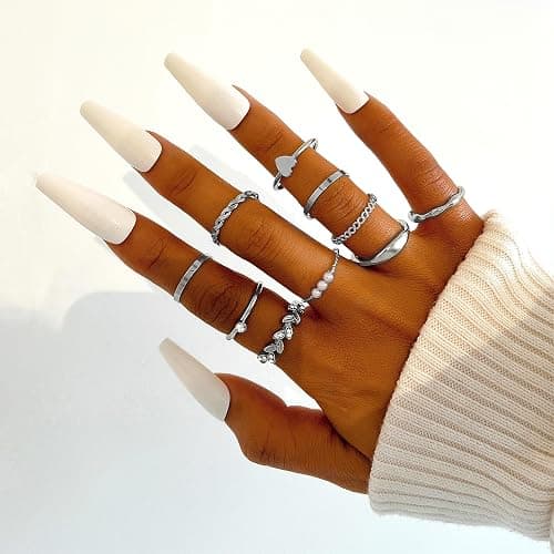 FAXHION 24 Pcs Gold Stackable Rings for Women, Knuckle Rings Chunky Gold Ring Set Dainty Stacking Cute Rings, Multiple Sizes Cute Jewelry Set Gift thumbnail 3