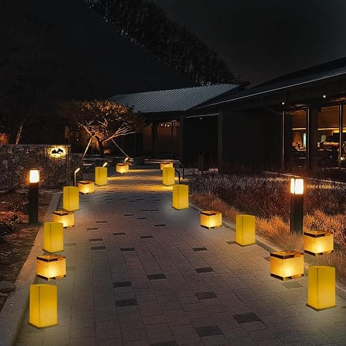 FUELYE 12Pack Floating Lanterns Square Rectangle Sets,Outdoor Lanterns Decorative with Waterproof,Floating Candles for Pool,River,Memorials,Wedding,Bar,and Parties - 6Rectangular+6Square thumbnail 5