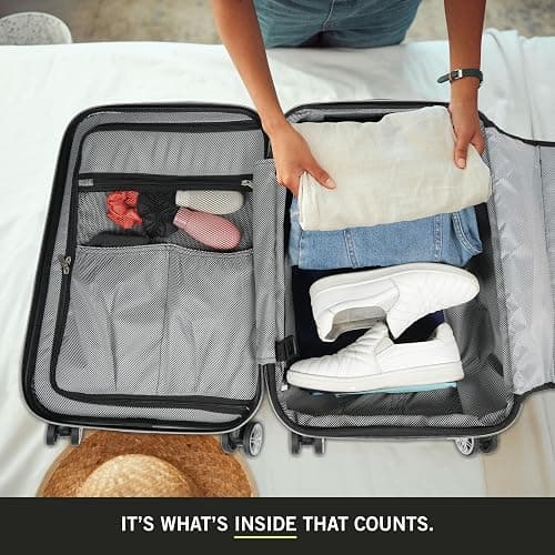Kenneth Cole REACTION Diamond Tower Collection Lightweight Hardside Expandable 8-Wheel Spinner Travel Luggage, Deep Teal, 20-Inch Checked thumbnail 8