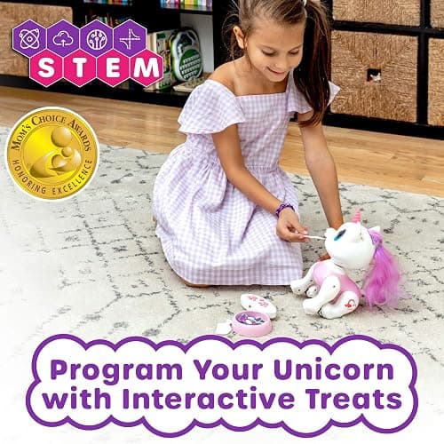 Power Your Fun Robo Pets Unicorn Toy for Girls and Boys - Remote Control Robot Toys with Interactive Hand Motion Gestures, STEM Programmable Treats, Walking, Dancing Robot Unicorn Kids Toy (Pink) thumbnail 4