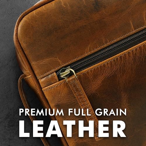 ELIZO Leather Bible Cover for Men Bible Case Women Holder Carrying Organizer Wrap Sleeve Protector Christian Religious Gift Cross Bookmark – Large Antique Brown thumbnail 4
