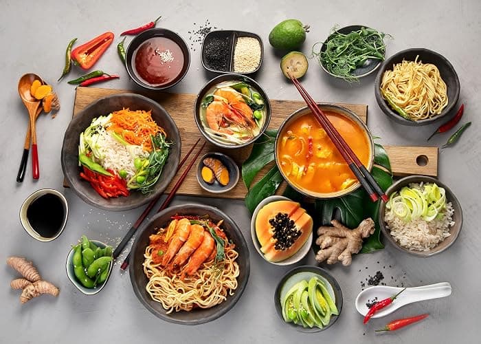 HCG Thai Ramen Noodles Variety Pack with Mama Soup and Wai Wai Quick Instant Noodle, Pack of 15 with chopsticks, 18 Piece Set thumbnail 9