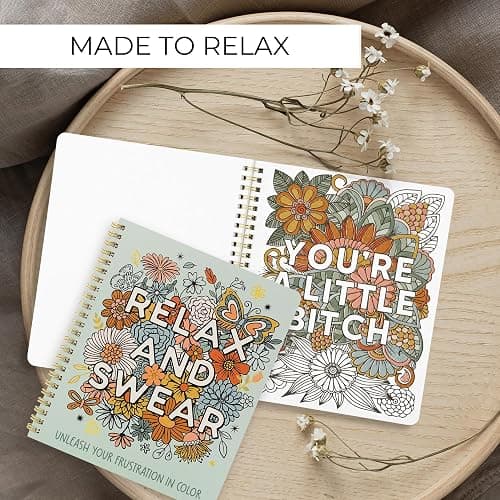 Beautiful Coloring Book Set of 2 for Adult Relaxation - Funny Coloring Books with Floral Designs for a lot of Laughs - The Perfect Stress-Relieving Gift for Women thumbnail 3