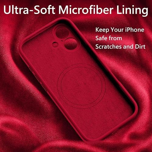 FireNova Magnetic for iPhone 17 Case, Compatible with MagSafe, [Integrated Silicone Camera Control Button] [Camera Protection] Anti-Scratch Microfiber Lining Phone Case, 6.3", Deep Red thumbnail 8