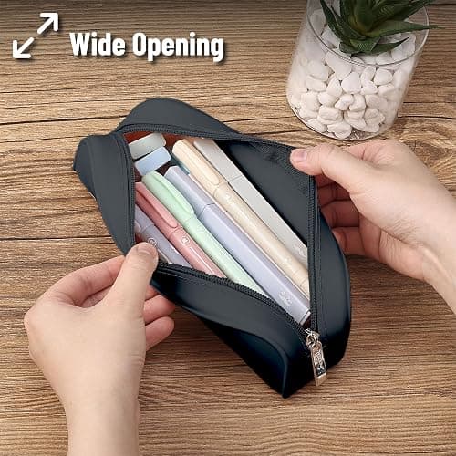 Mr. Pen- Silicone Pencil Case, Black Pencil Pouch, Pencil Case Small, Pencil Pouch Aesthetic thumbnail 2