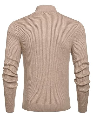 COOFANDY Men's Quarter Zip Sweaters Slim Fit Mock Neck Pullover Sweaters Lightweight Knitted Polo Sweater thumbnail 8