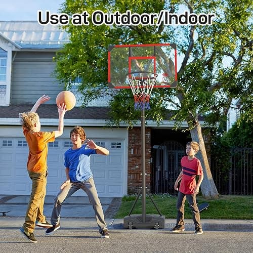 Yohood Kids Basketball Hoop Outdoor 4.82-8.53ft Adjustable, Portable Basketball Hoops & Goals for Kids/Teenagers/Youth in Backyard/Driveway/Indoor, with Enlarged Base and PC Backboard thumbnail 8