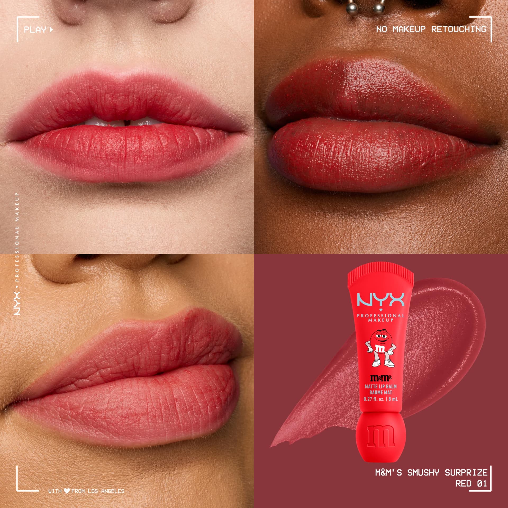 NYX Professional Makeup M&M'S Smushy Surprize Matte Lip Balm Blind Bag, 7 Collectible Limited Edition Matte Shades, Soft-Focus Hydrating Lip Balm thumbnail 8