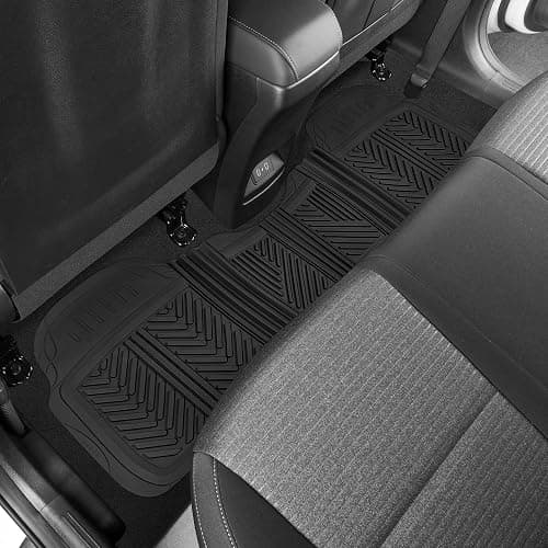 Motor Trend FlexTough Performance All Weather Rubber Car Floor Mats - 3 Piece Floor Mats Automotive Liners for Cars Truck SUV, Heavy-Duty Waterproof (Black) thumbnail 8
