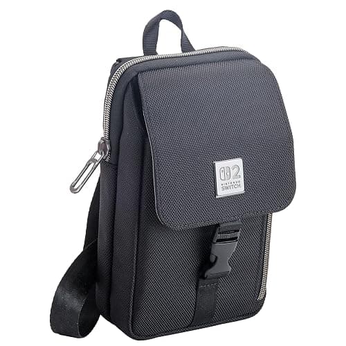 R.D.S. INDUSTRIES, INC. – Game Traveler Deluxe Licensed Crossbody Bag Designed for Nintendo Switch, Nintendo Switch 2, OLED, Black Vertical (MC16) thumbnail 2
