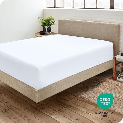Bare Home Fitted Bottom Sheet Full Size - Premium 1800 Microfiber - Ultra-Soft Hotel Luxury - Deep Pocket - Durable and Long Lasting (Full, White) thumbnail 4