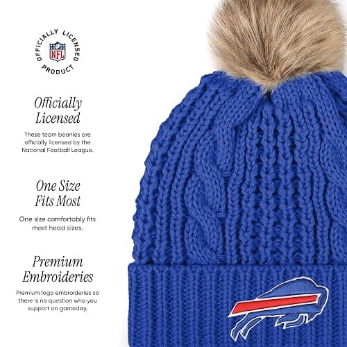 FOCO Buffalo Bills NFL Womens Faux Fur Pom Beanie Team Color thumbnail 4