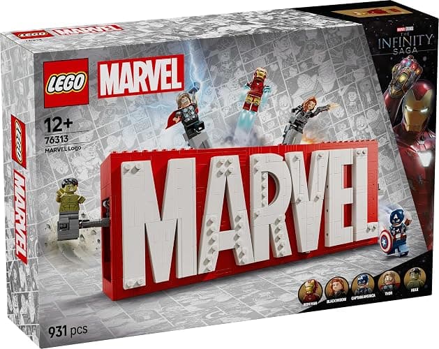 LEGO 76313 Marvel Logo & Minifigure, Toy, Birthday Gift, Blocks, Boys, Girls, Children, 12, 13, 14 Years, Elementary School Students, Marvel, Toy thumbnail 8