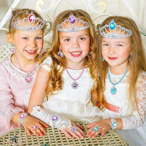 LJZJ Princess Dress Up Toys & Jewelry Boutique, Girls Role Play Gift for 3+ Year Old Girl Toddler ​B-Day Party Favors thumbnail 7