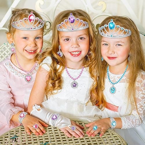 LJZJ Princess Dress Up Toys & Jewelry Boutique,Girl Role Play Gifts,Kids Toys for 3-6 Years Girl Toddler ​B-Day Party Favors - Blue thumbnail 7